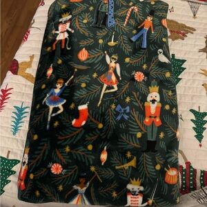 Rifle Paper Festive Nutcracker Sugar Plum Fleece Throw Blanket